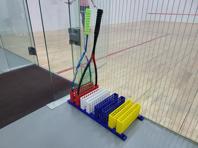 Squash racket stand
