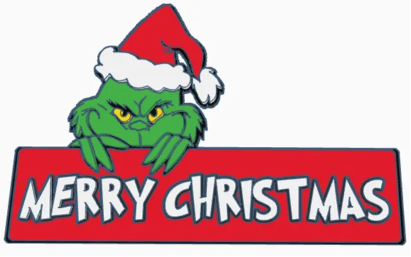 Fridge magnet - Grinch "Merry Christmas" |ENG |PL