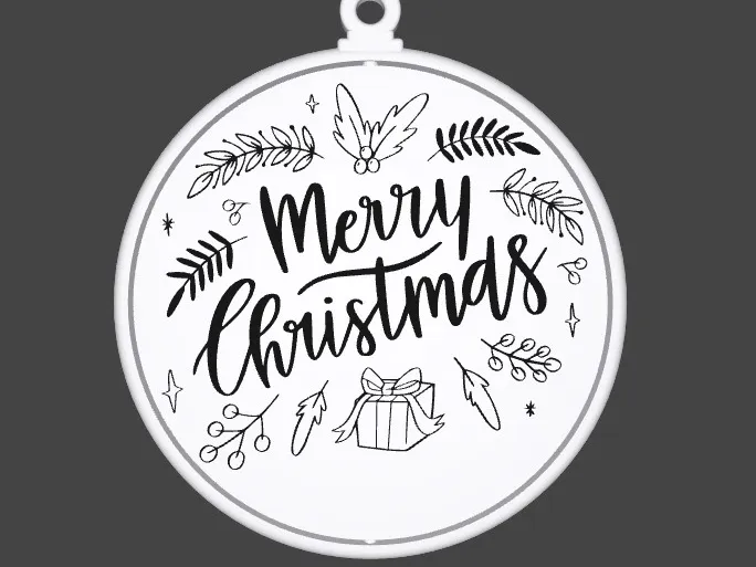 Merry christmas spinning ornament  