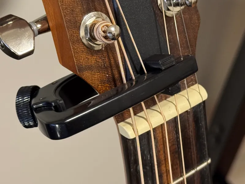 Capo Holder for GS Mini guitar and D’Addario capo