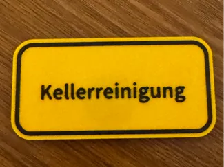 Schild Kellerreinigung