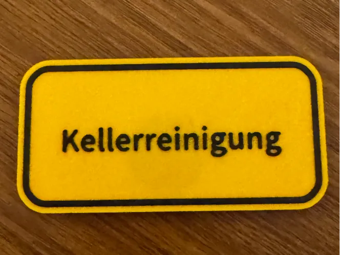 Schild Kellerreinigung