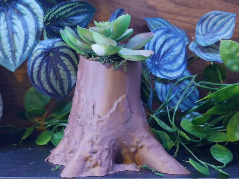Tree trunk planter