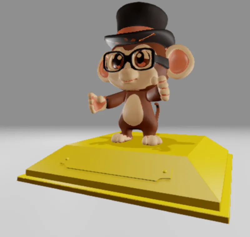 Top Hat Monkey Trophy