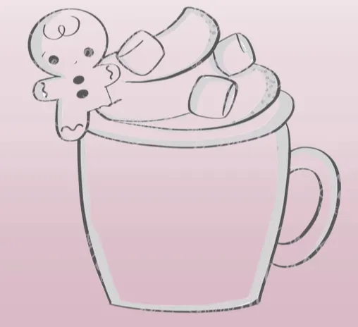cortador de taza de chocolate navidad