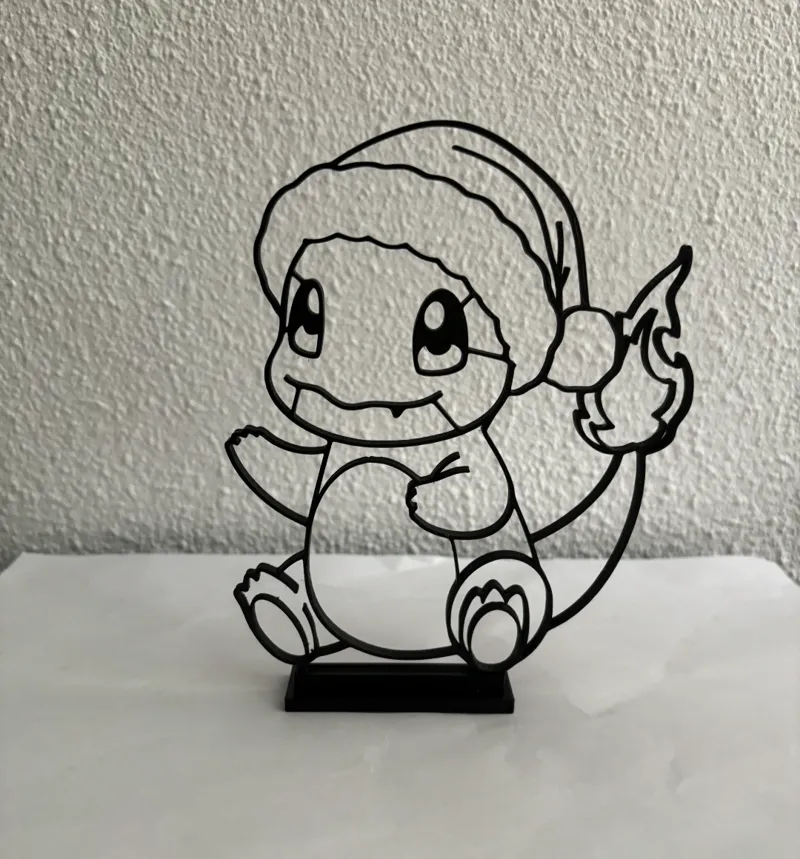 Christmas Charmander line art