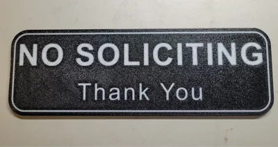 No Soliciting Sign