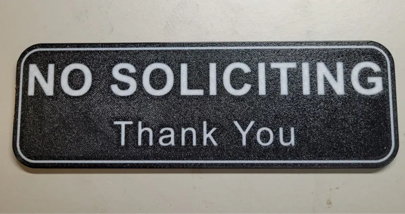 No Soliciting Sign