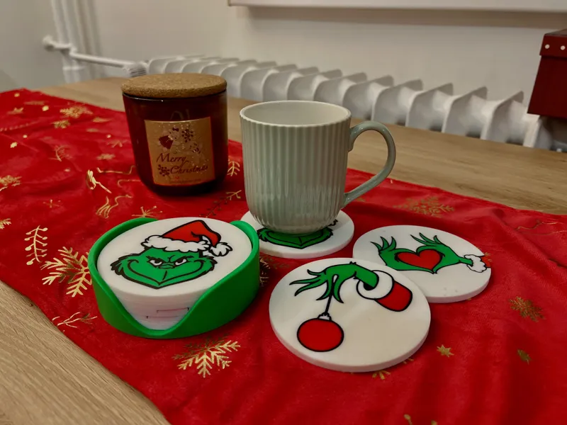 Grinch - Christmas Coaster Set