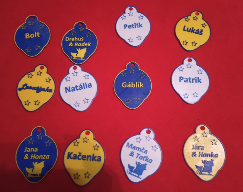 Gift tag as Flask - vánoční jmenovka - baňka