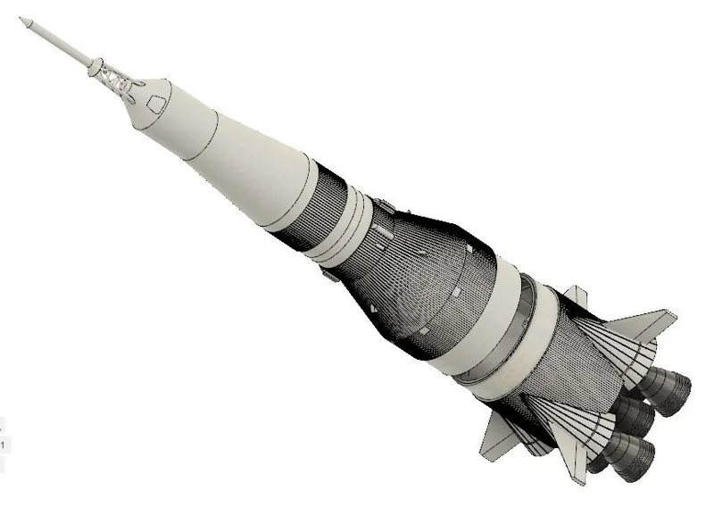 6" "Tribute" scale version of the Saturn V