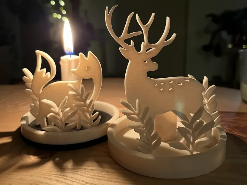 Candlestick with deer