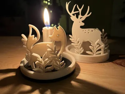 Candlestick with fox
