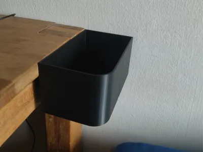 Simple desk-corner bin for double stick tape