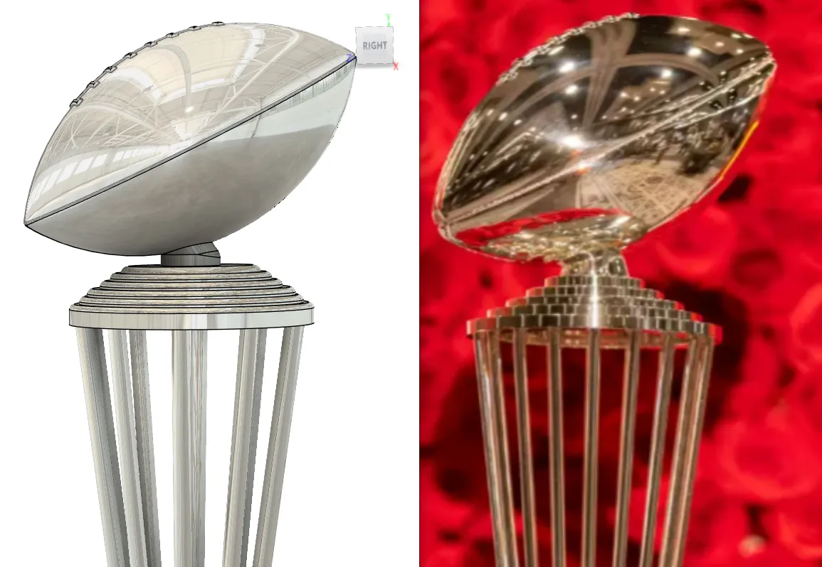 Rose bowl trophy side by side