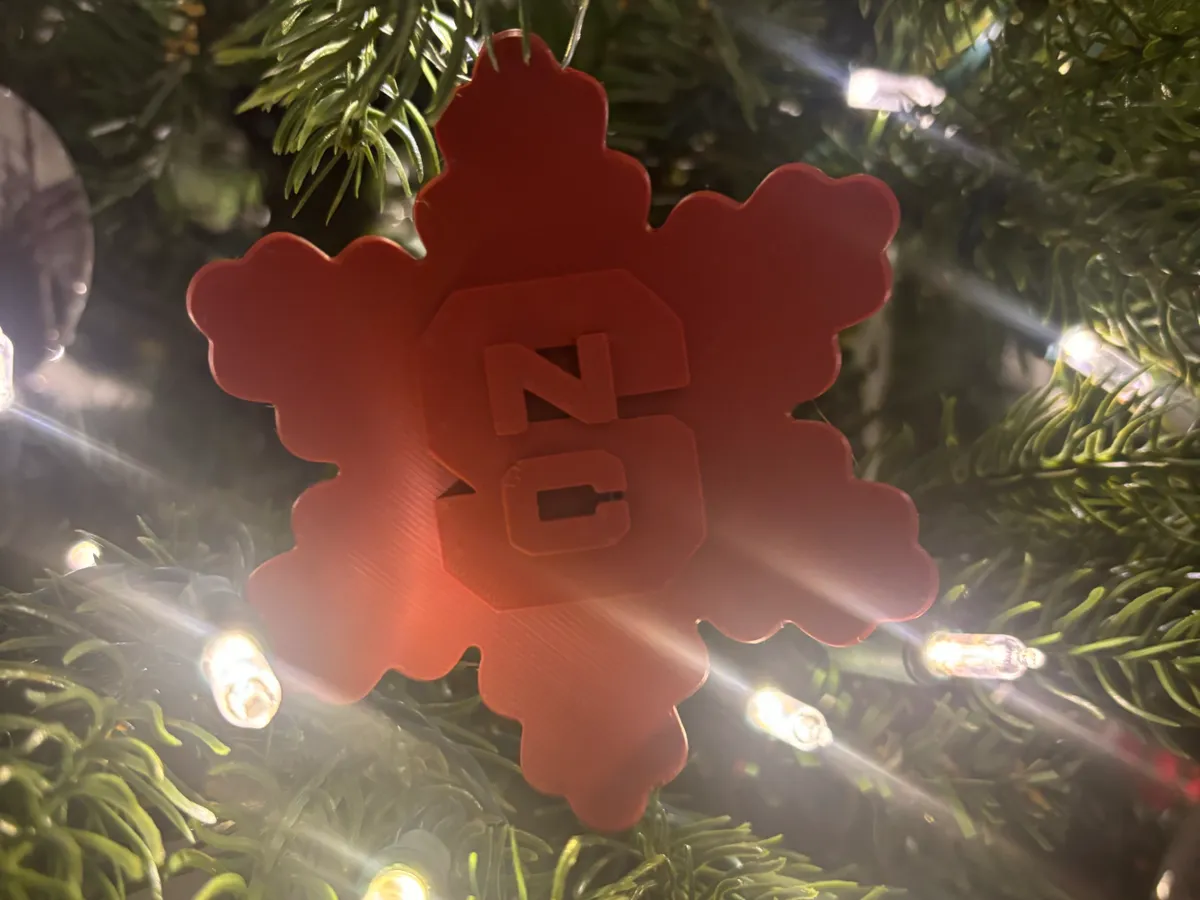 NC State Snowflake Ornament - Free 3D Print Model - MakerWorld