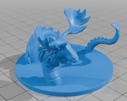Half-submerged moose sea-serpent