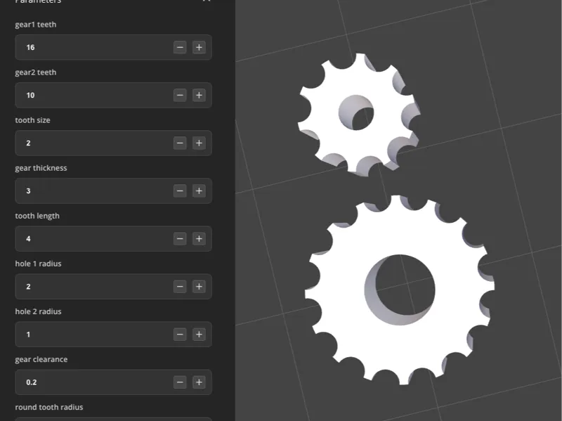Fully Customizable 3D-Printable Gears