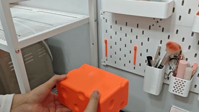 Cheese tissue box, IKEA pegboard adapter