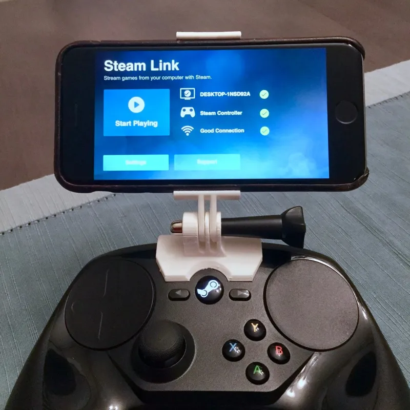 Steam Controller GoPro style compact phone mount