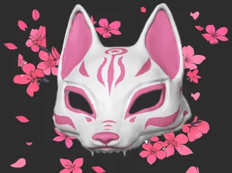 猛男武器系列之【樱花狐狸面具】可当做肩甲，猛男武器之后是猛男防具！