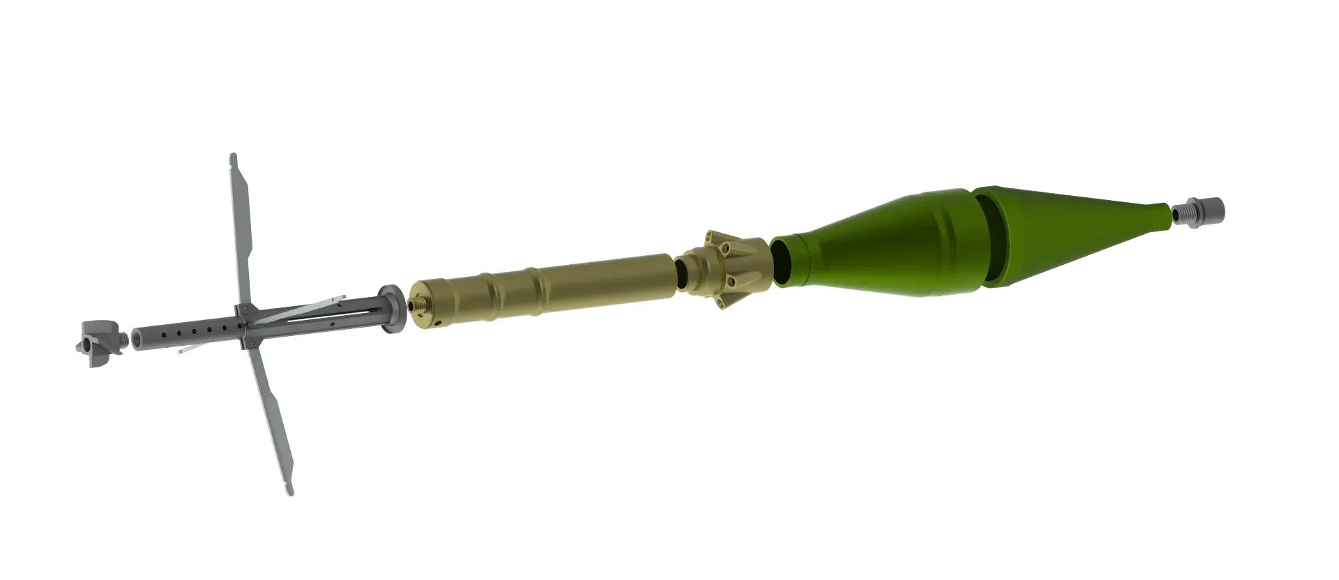 RPG-7 1:1 Scale PG-7VM Anti-tank Rocket - Free 3D Print Model