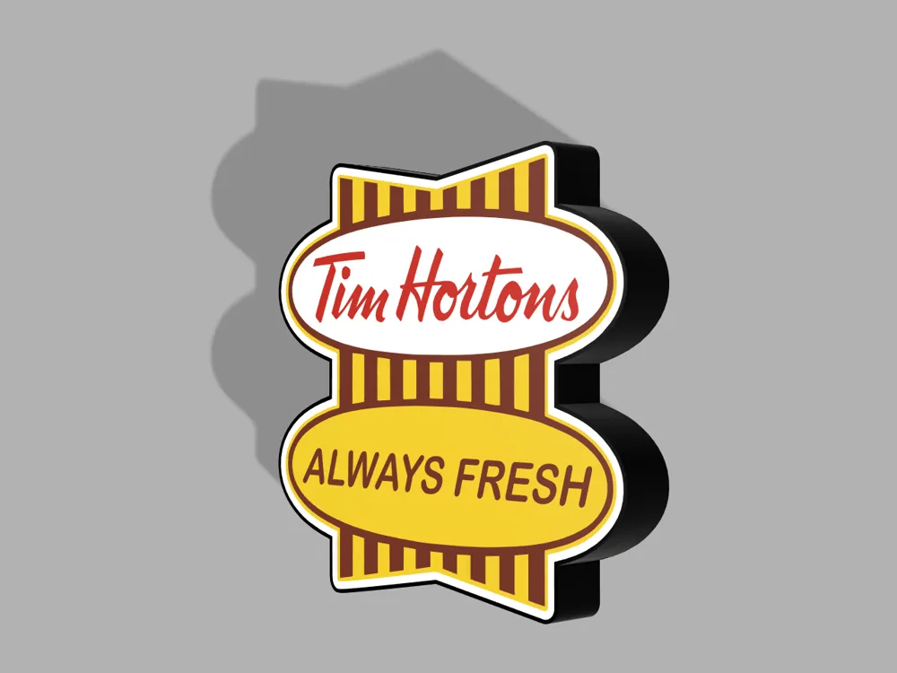 Tim Hortons Sign Pinterest Tim Hortons RETRO LED Lightbox Sign by Fast3D - MakerWorld