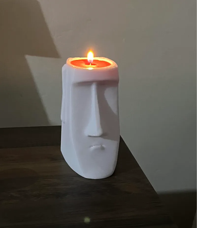 Minimalist Moai Candle Holder