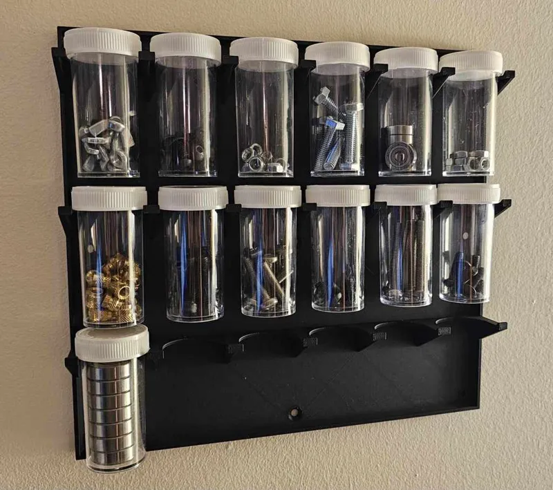 Pill Bottle parts storage rack