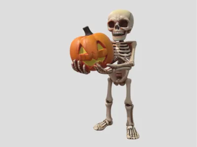 Skeleton with a Pumpkin