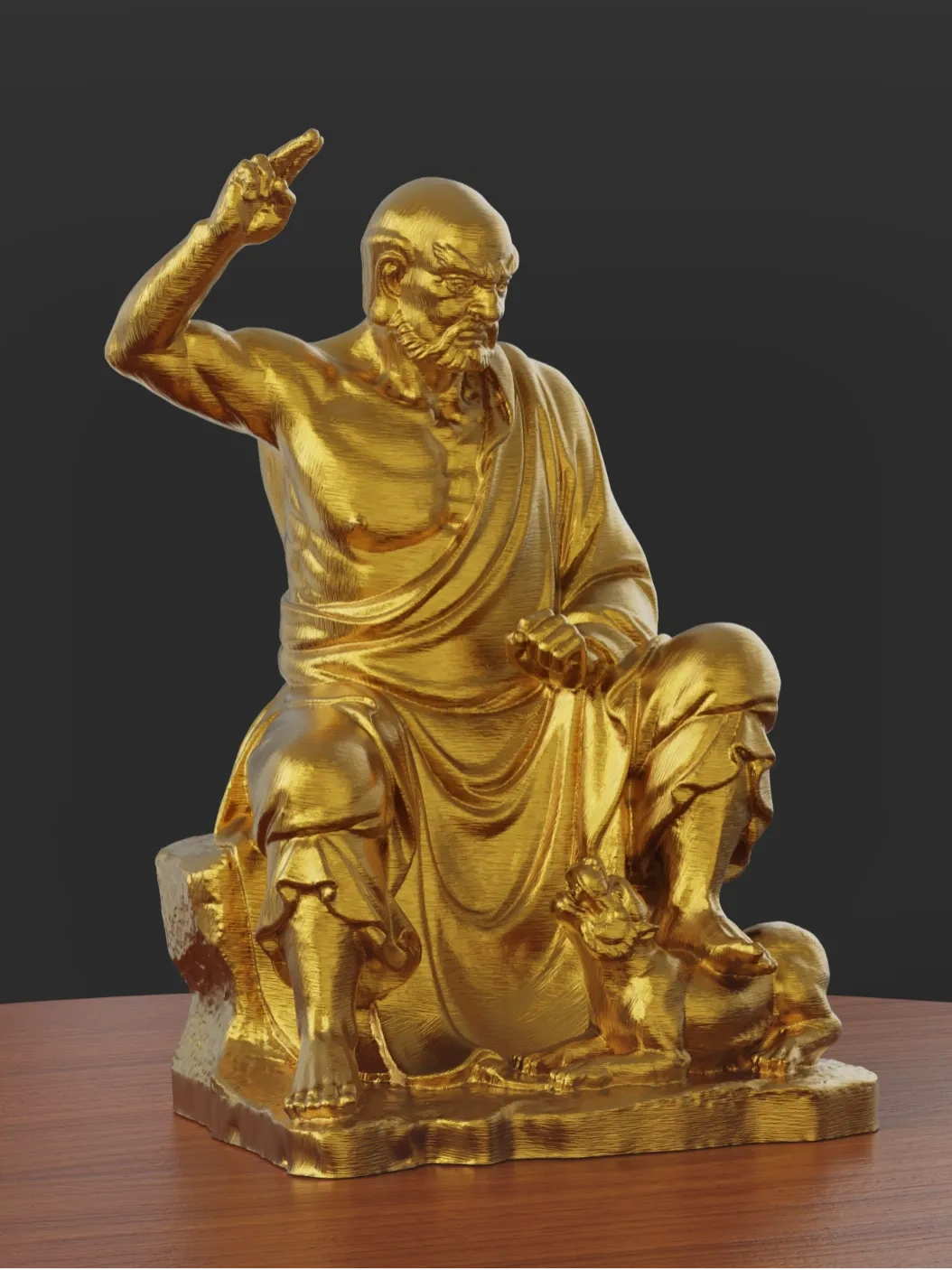 中国製置物　彫刻十八羅漢 十八罗汉伏虎罗汉- 3D Printer File