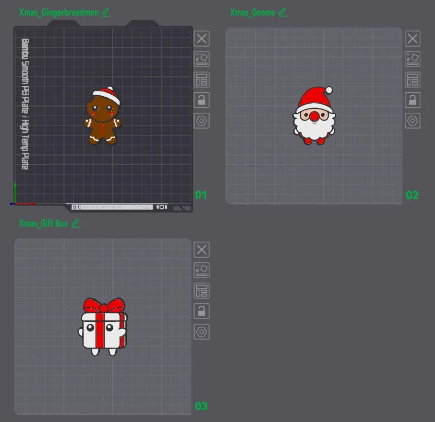 Cute Christmas Magnets Pt. 3 - layered & embossed! - Free 3D Print ...