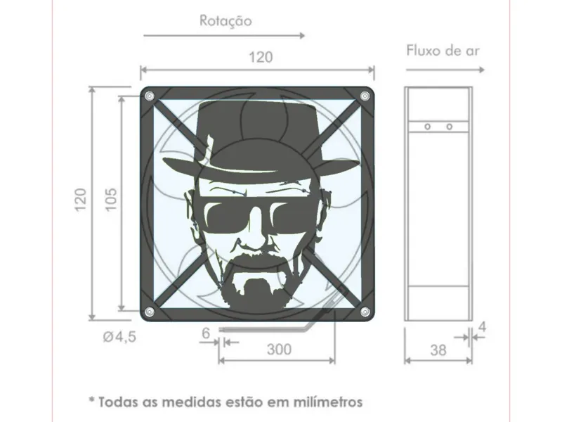 Heisenberg Walter White 120mm Ventilador Grill
