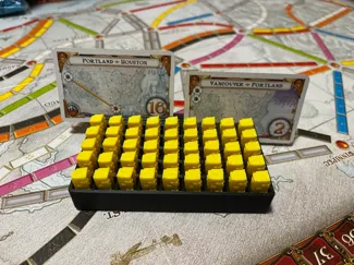 Ticket to ride train and destination card holder