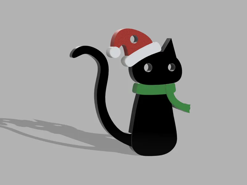 Christmas Cat Keychain