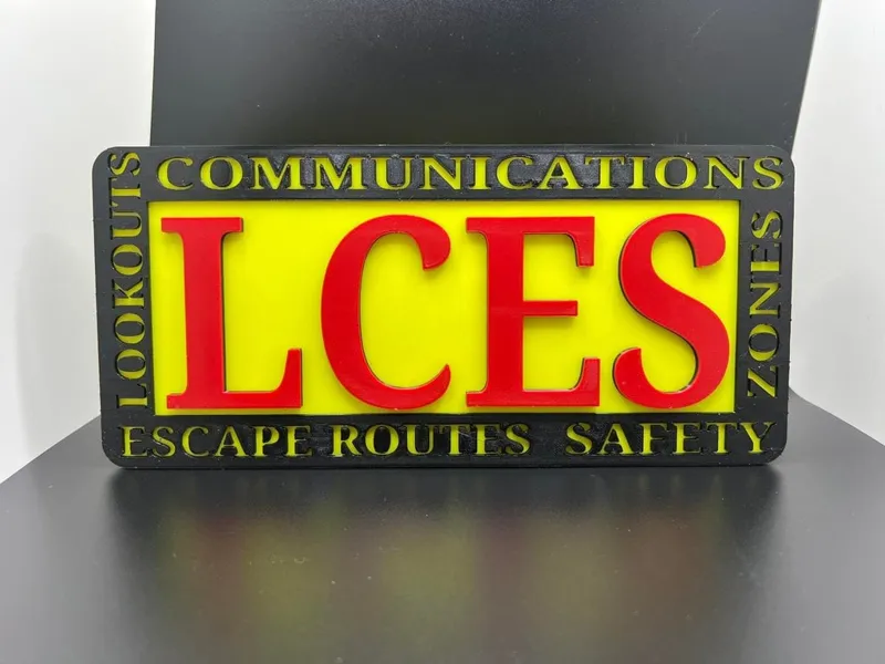 Wildland Fire Fighting LCES Sign