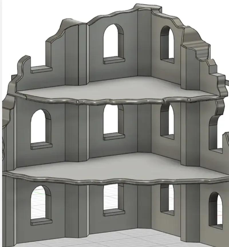 Two story ruined building