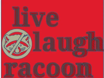 racoon door sign