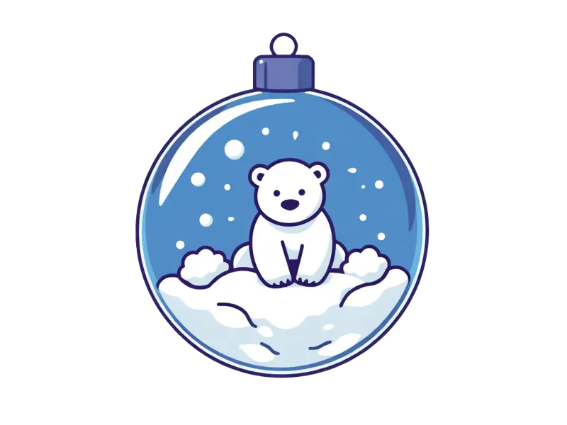 Polar bear Christmas bauble