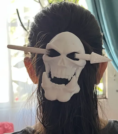 Orc skull hair pin