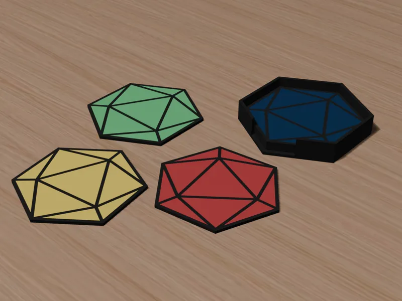d20 coasters and tray