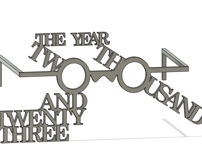 "THE YEAR TWO THOUSAND AND TWENTY THREE" glasses