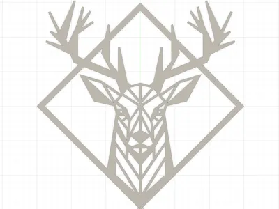 Geometric Deer Wall - Déco mural Cerf geometrique 