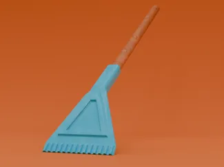 Windshield scraper with a hole for a broom handle