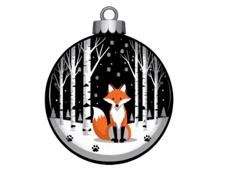 Winter fox bauble