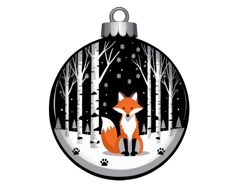 Winter fox bauble