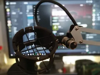 Microphone Shock Mount using ikea lamp mount remix