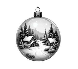 Snowy village bauble