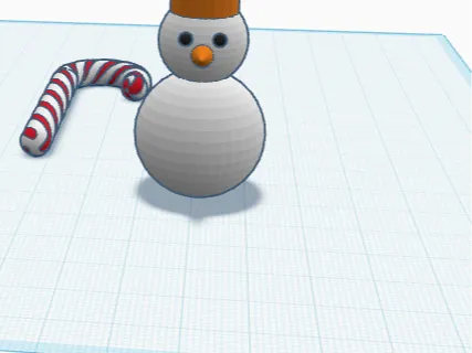 snowman with candy cane