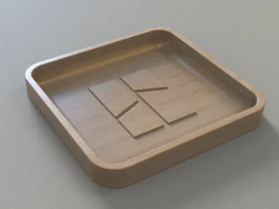 Wooden Tray with Bambu Lab branding (Printable on A1 Mini)